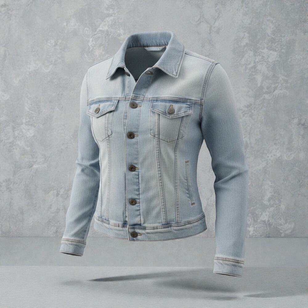 Cotton denim jacket, Highway Jeans, frayed cuffs and hem